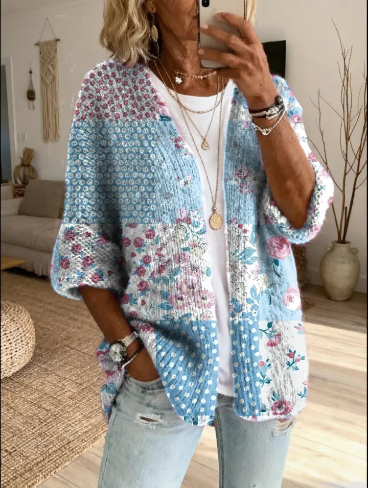 Stevena - Elegant Floral Pattern Sweater