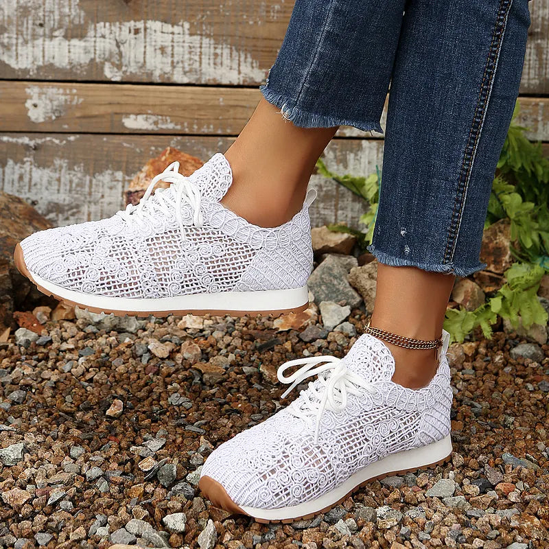Susannah - Breathable Knitted Lace-Up Sneaker