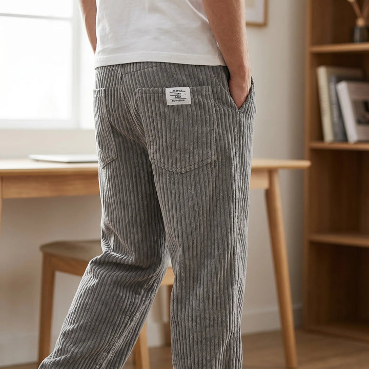 Paloinira - Pants with Wide-Leg Fit and Corduroy Texture