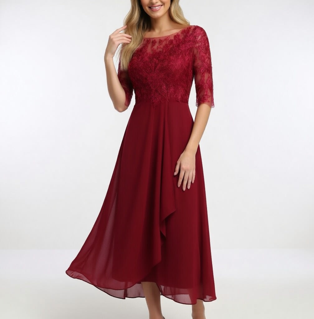 Zerda - Elegant Lace Midi Dress