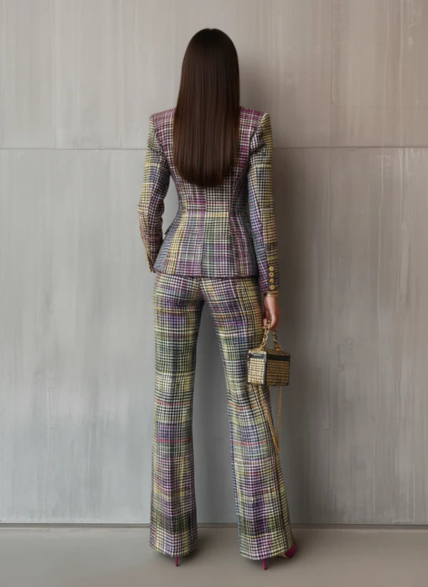 Lieneke - Two Piece Set With Checkered Pattern