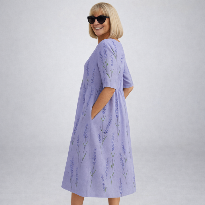 Zunia - Floral Midi Dress With Pockets