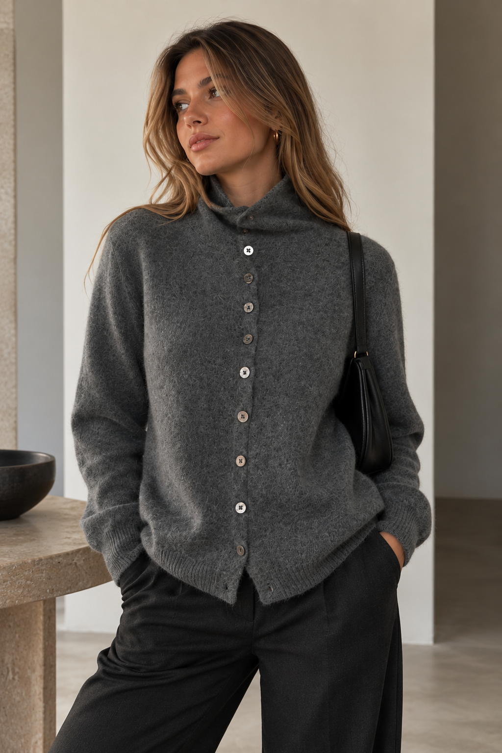 Yvaianessa - Knit Cardigan With Multi-Button Front