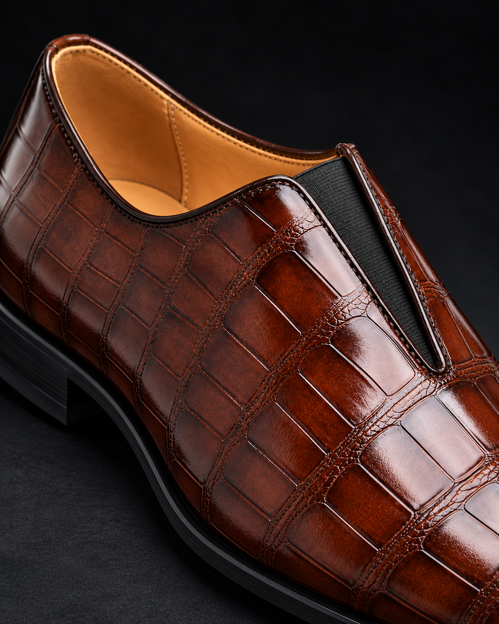 Arviian - Loafers with Crocodile Texture and Slip-On Fit