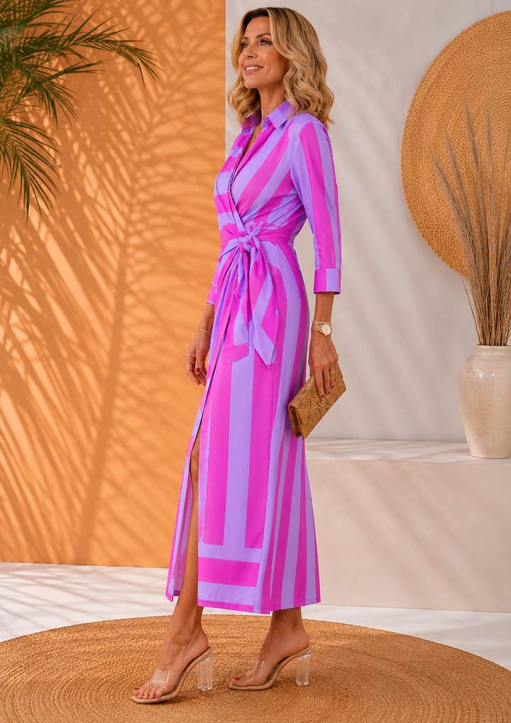 Olivera - Elegant Maxi Dress With Tie