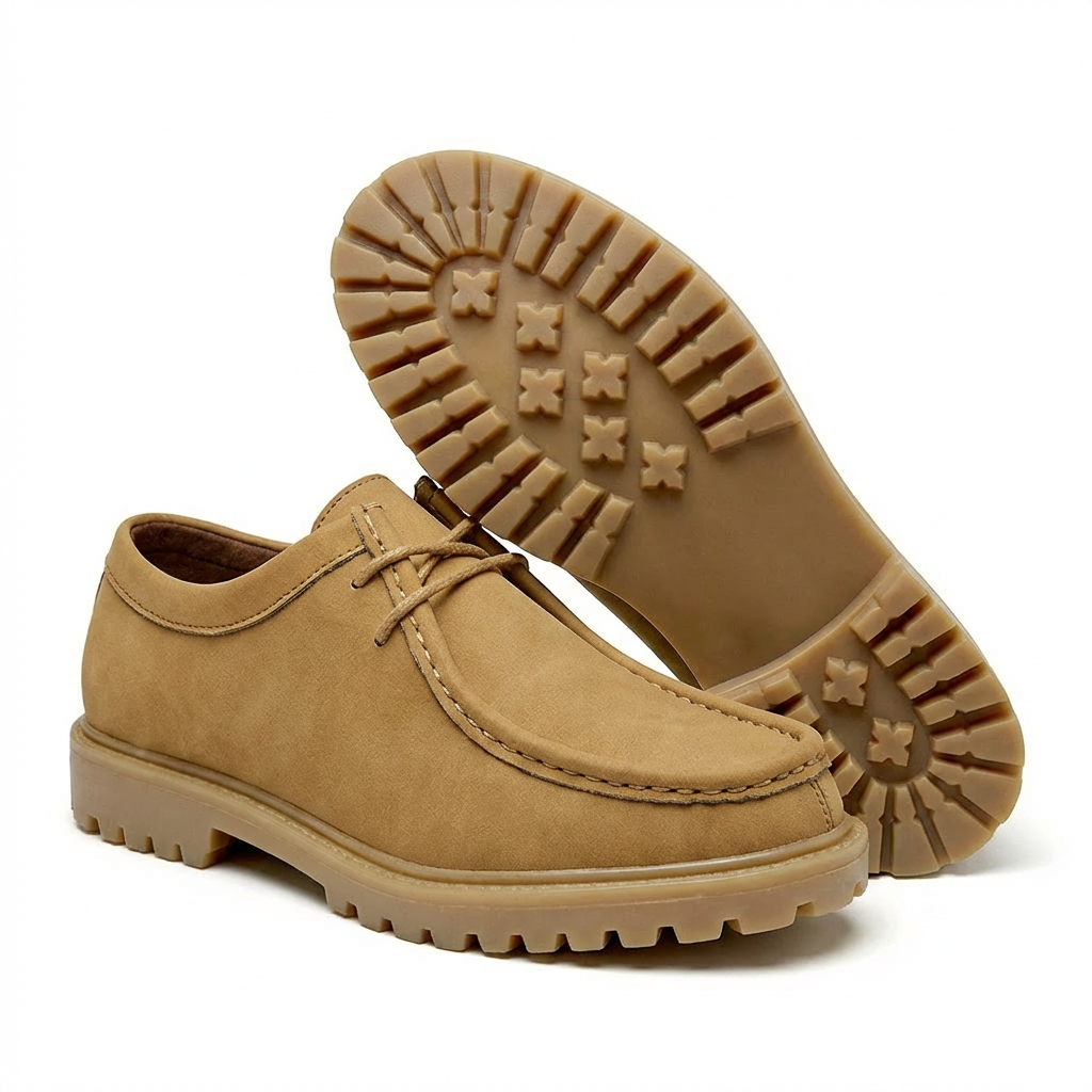 Jasson - Suede Moc-Toe Lace-Up Shoes