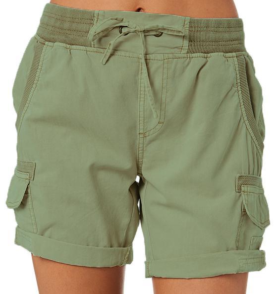 Audria - High Waist Drawstring Cargo Pocket Shorts