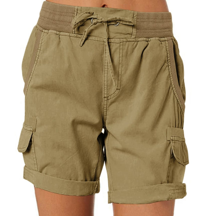 Audria - High Waist Drawstring Cargo Pocket Shorts