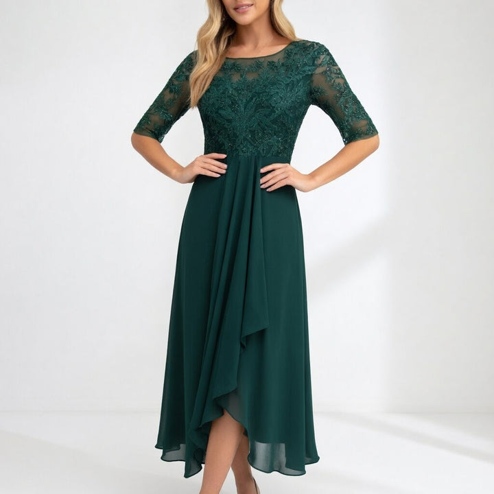 Zerda - Elegant Lace Midi Dress