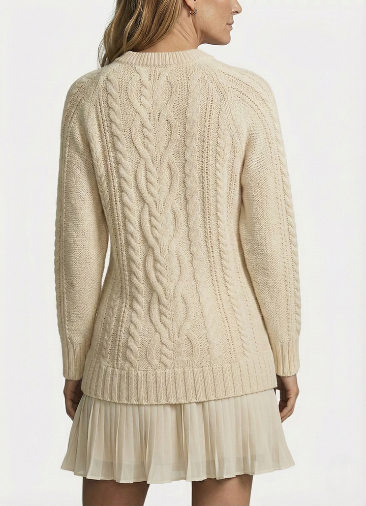 Raimorica - Knitted Sweater Dress With Cable Pattern
