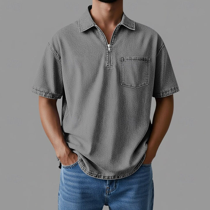 Alhan - DenimCore Zip Shirt