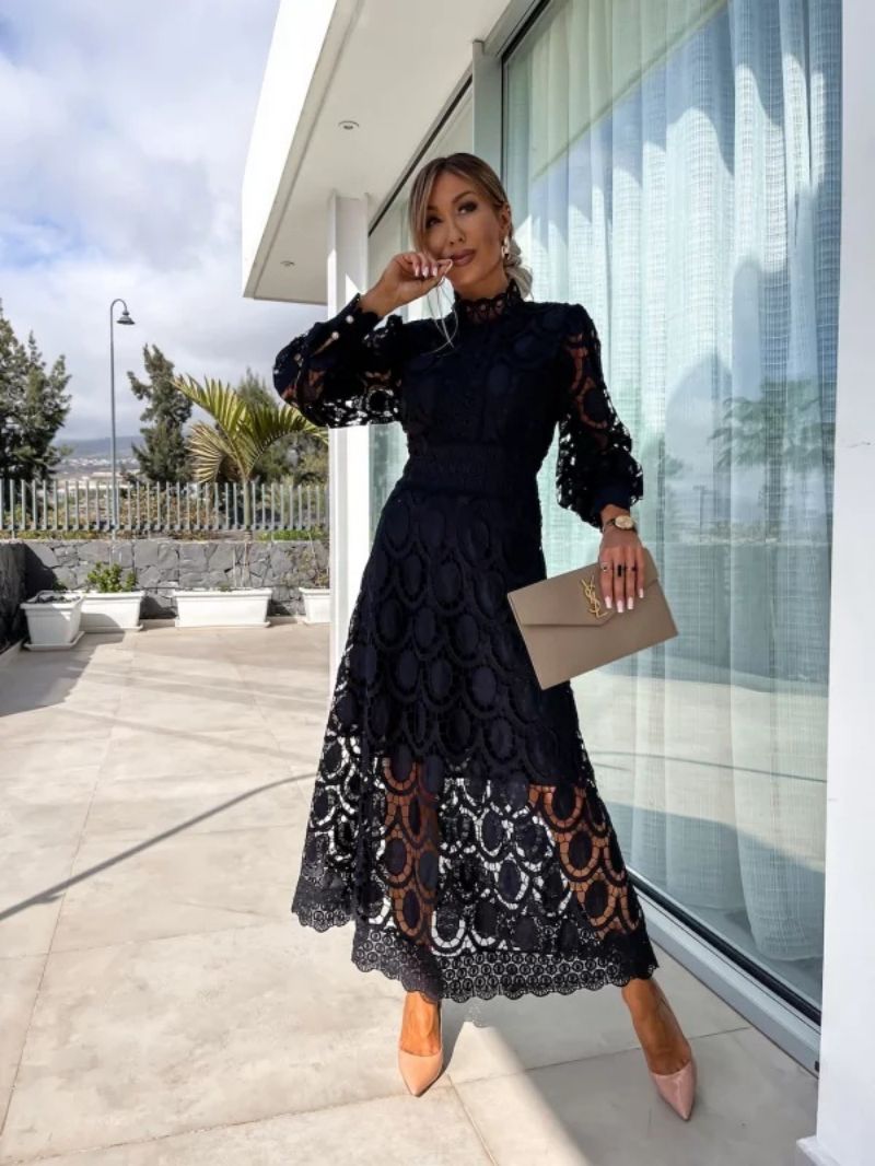 Larena - Fashionable Midi Lace Dress