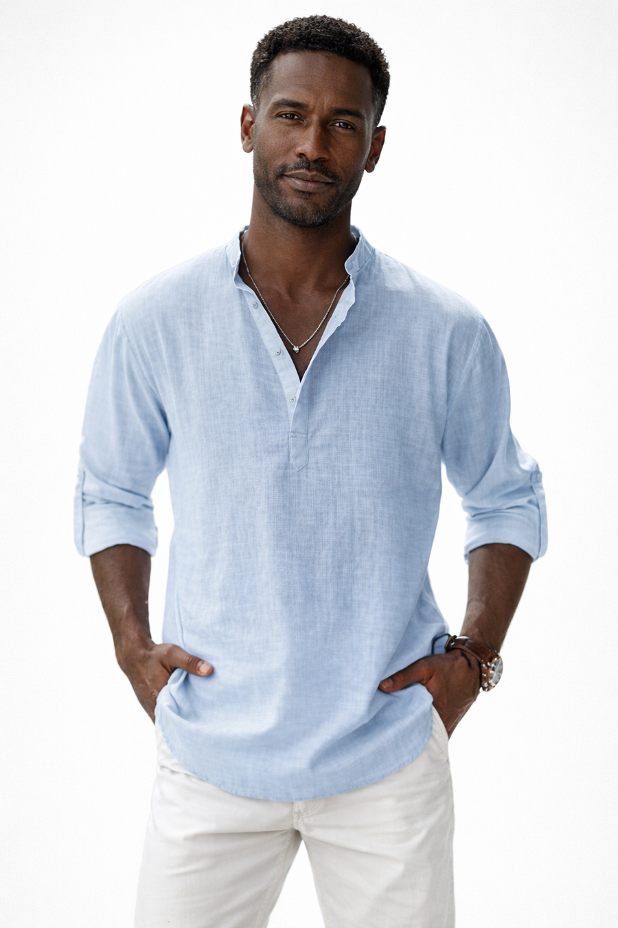 Galeazzo - Long Sleeve Cotton Linen Shirt