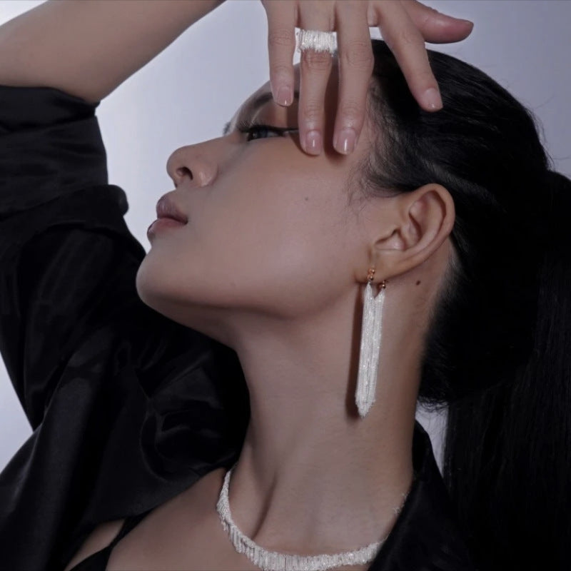 Imalken - Waterfall Tassel Earrings