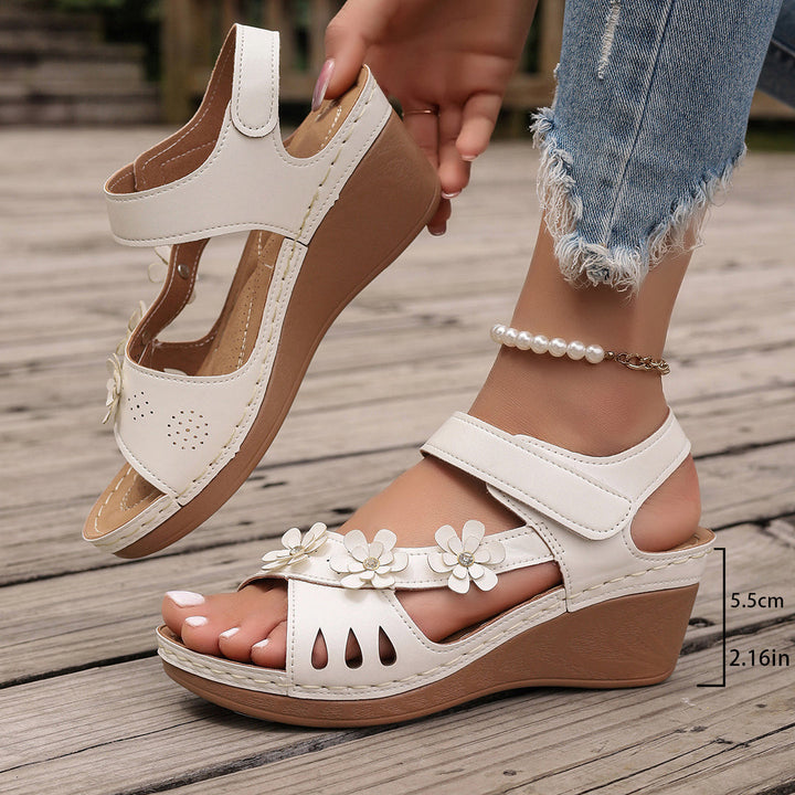 Tinaya - Floral Wedge Soft Heel Sandals