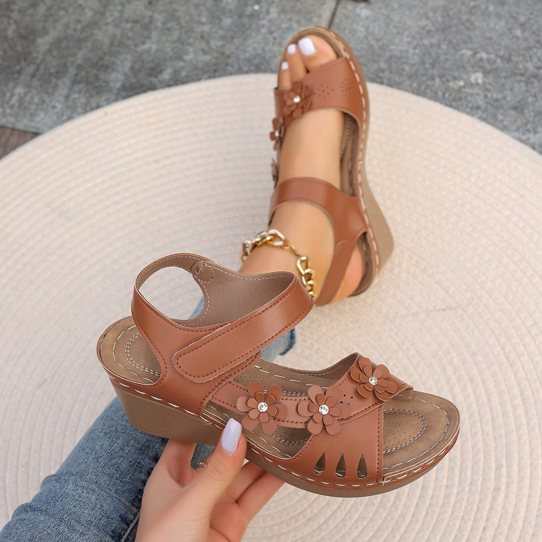 Tinaya - Floral Wedge Soft Heel Sandals