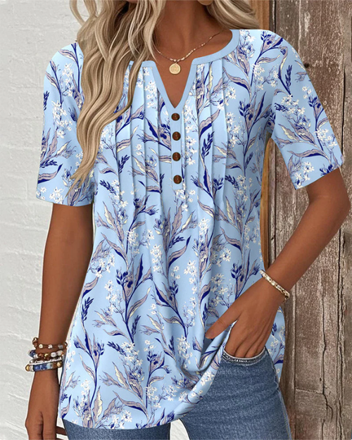 Taya - Elegant Floral Print Blouse