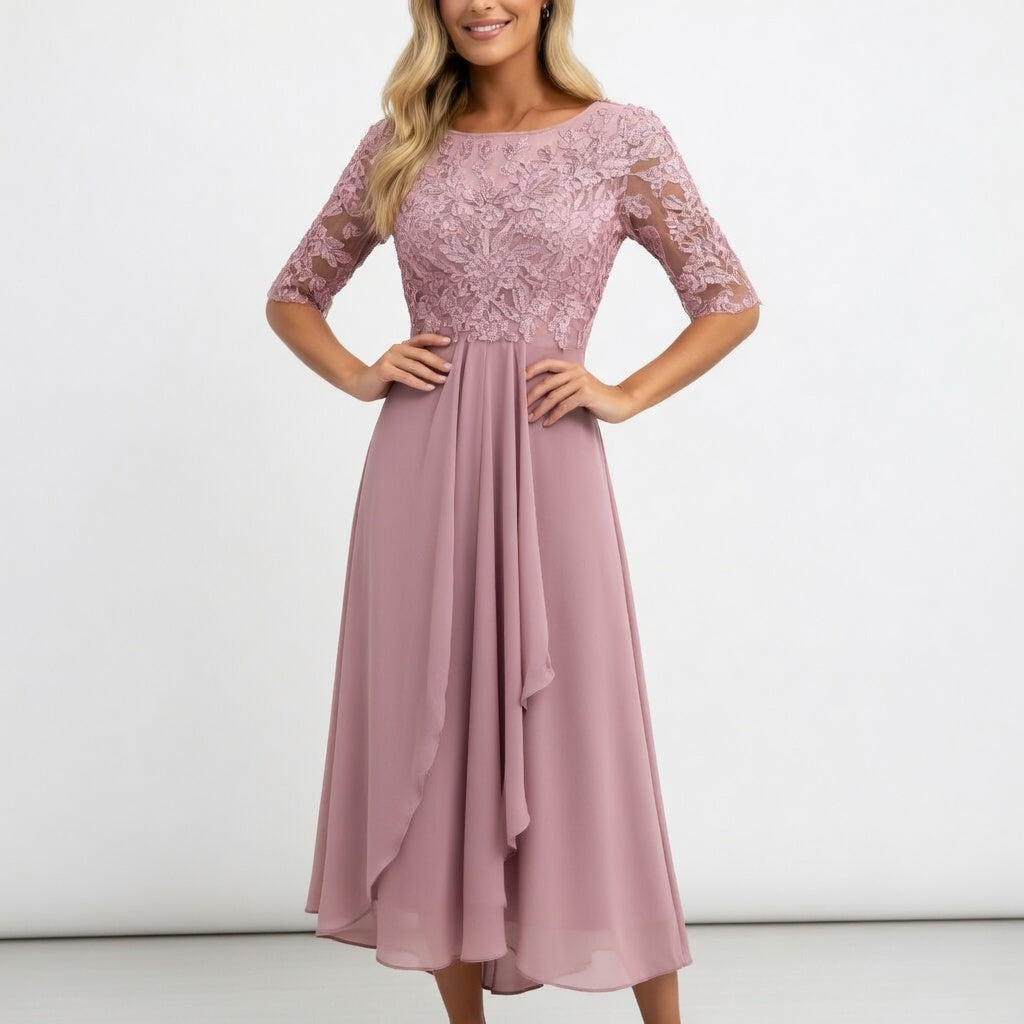 Zerda - Elegant Lace Midi Dress