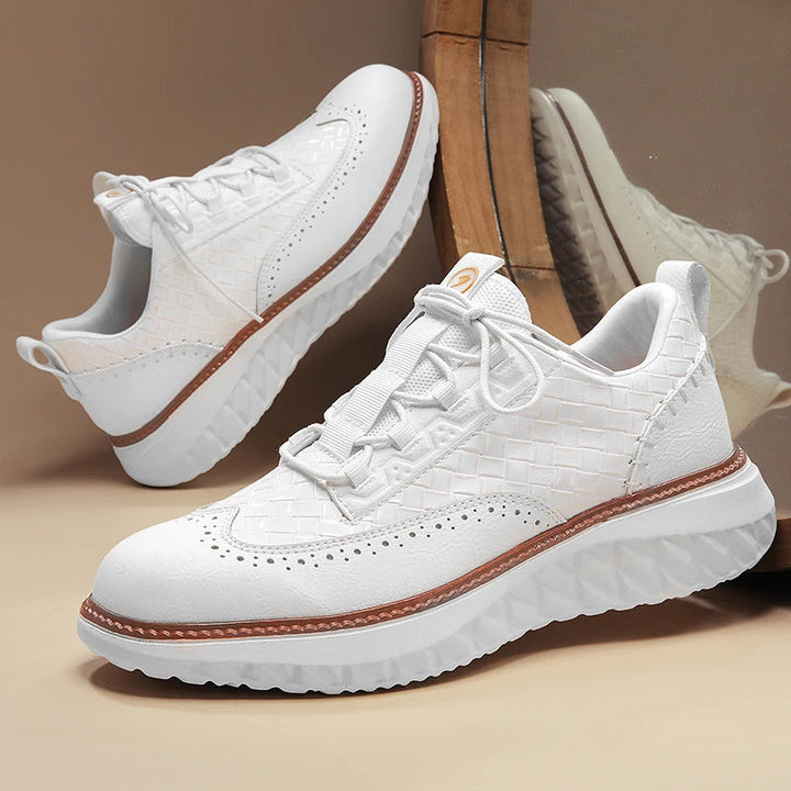 OptiShade - Sneakers With Woven Texture and Contrast Sole