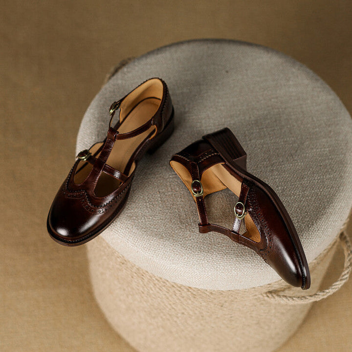 Anieka - T Strap Brogue Mary Jane Shoes
