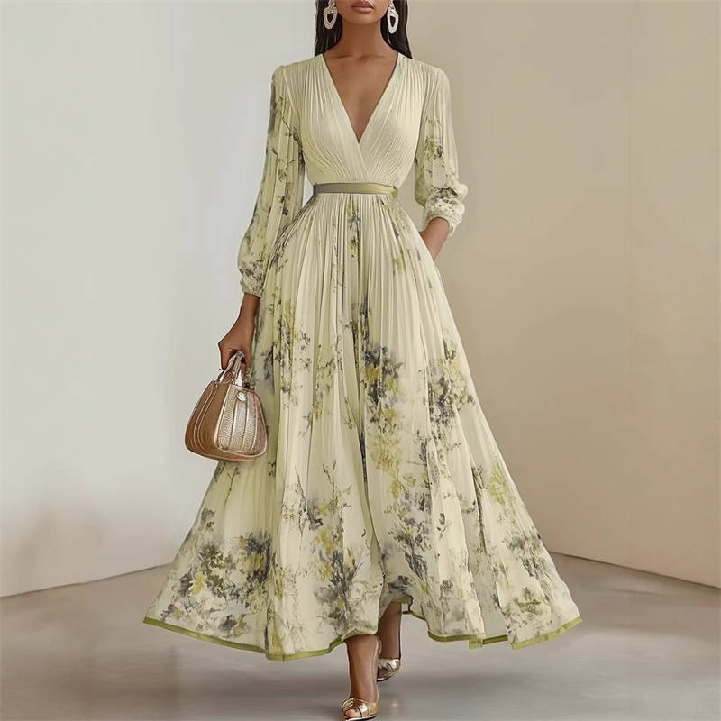 Pramudi - Elegant Long Sleeve Maxi Dress