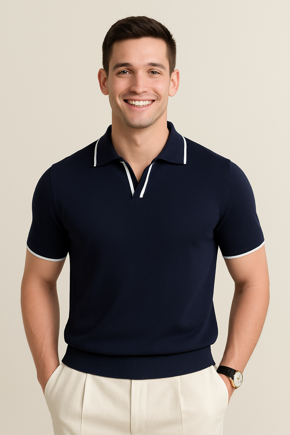 Gorazd - Breathable Knitted Polo Shirt