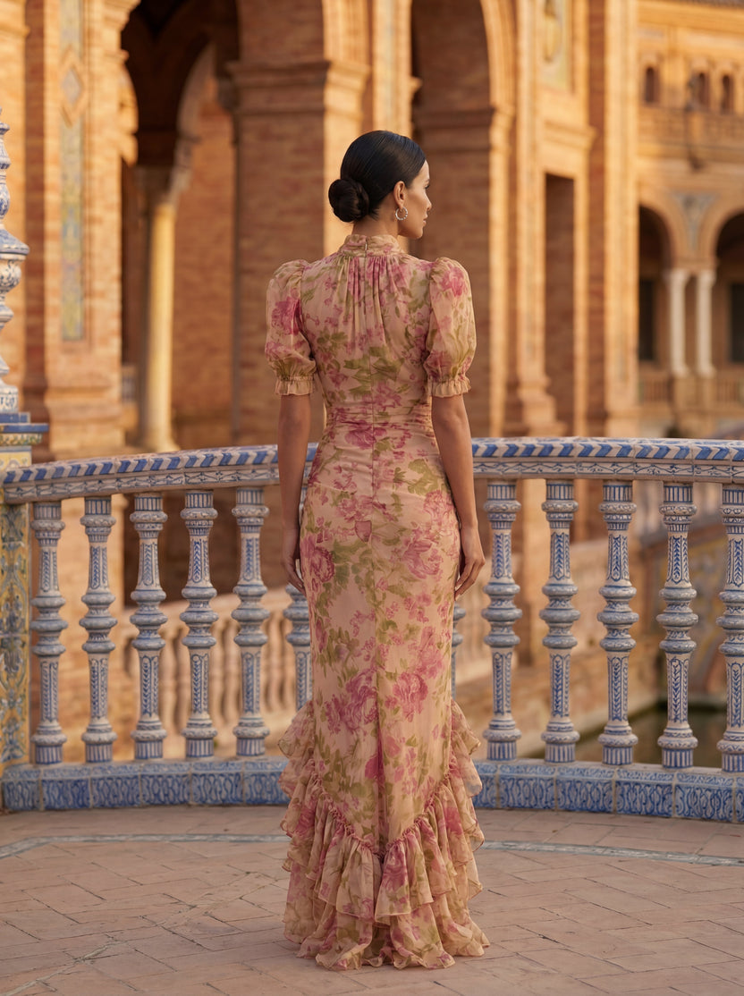 Rimina - Stylish Floral Dress With Ruffles