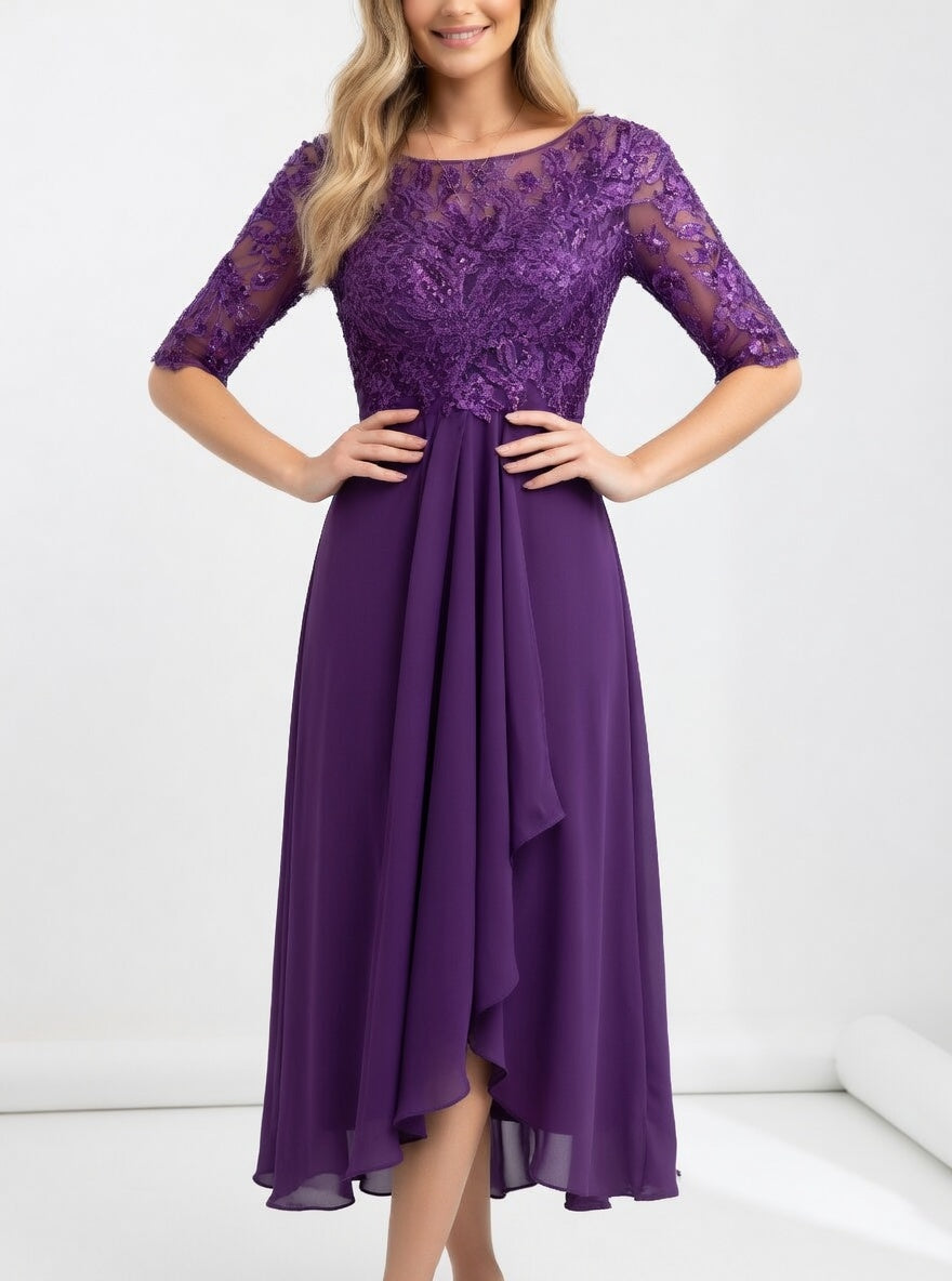 Zerda - Elegant Lace Midi Dress