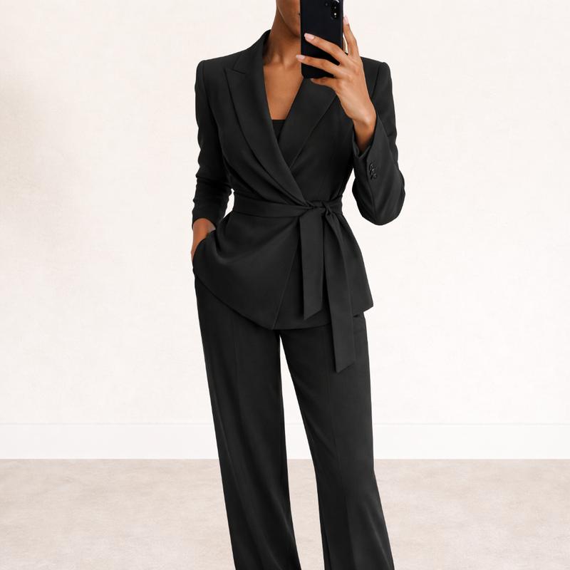 Aliona - Wrap Blazer Trouser Set