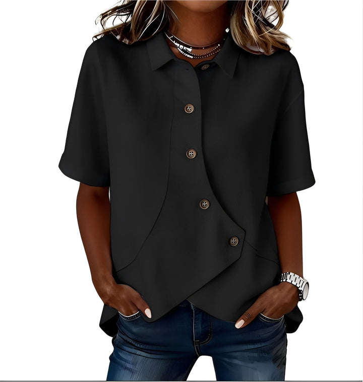 Thabata - Elegant Short Sleeve Blouse