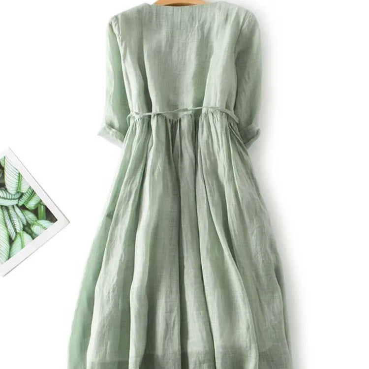 Lithumi - Linen Maxi Dress