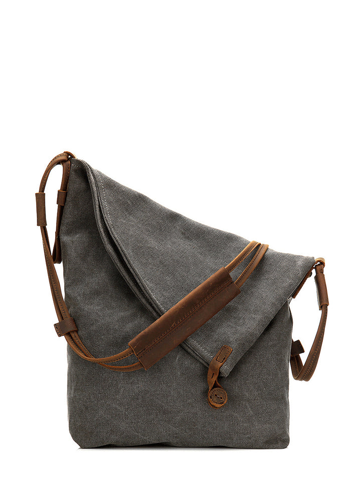 Linnonisa - Canvas And Leather Crossbody Bag