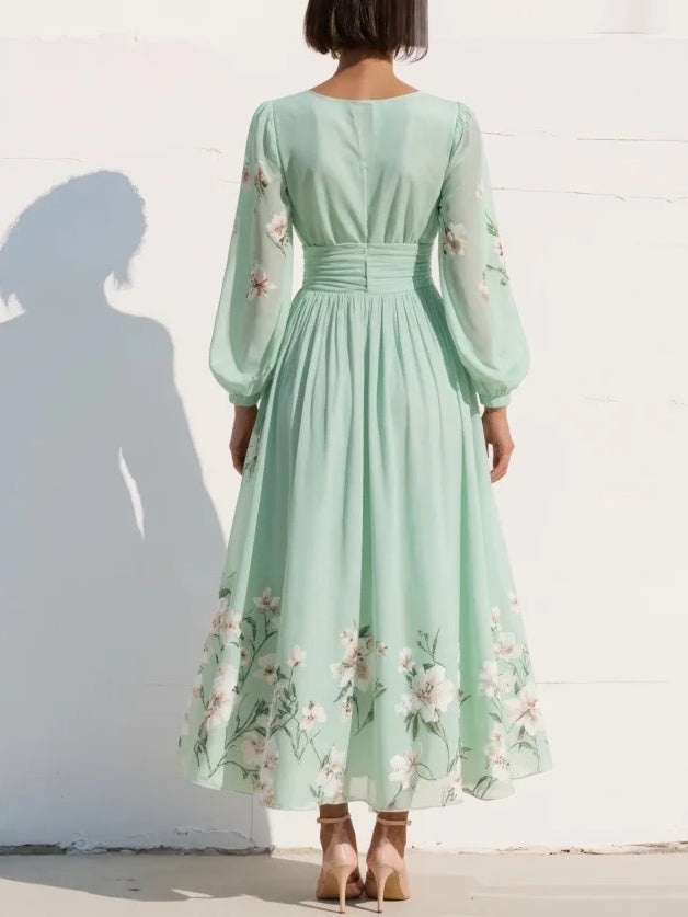Evalyn - Chiffon Pleated Maxi Dress
