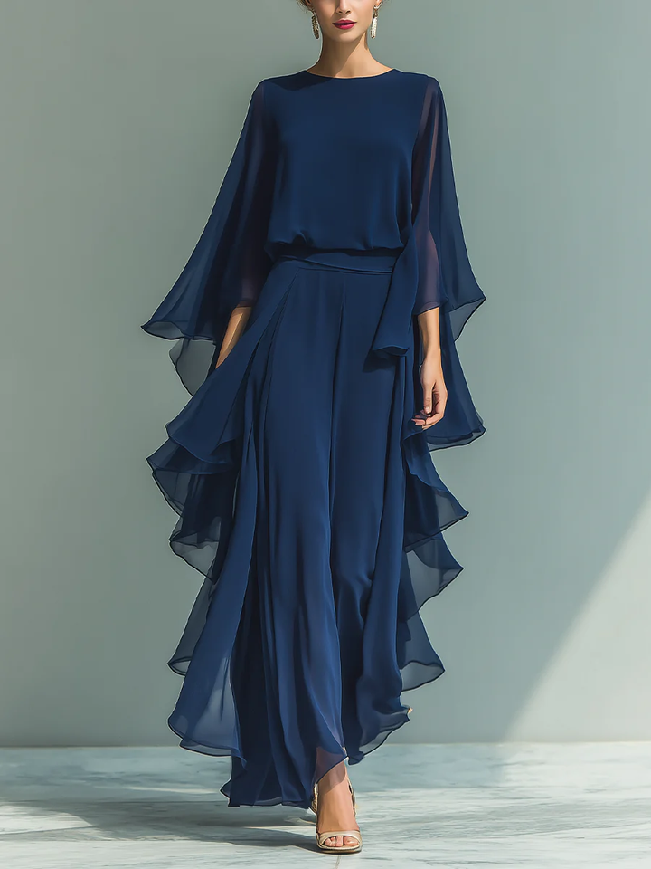 Elyssa - Elegant Chiffon Ruffle Set