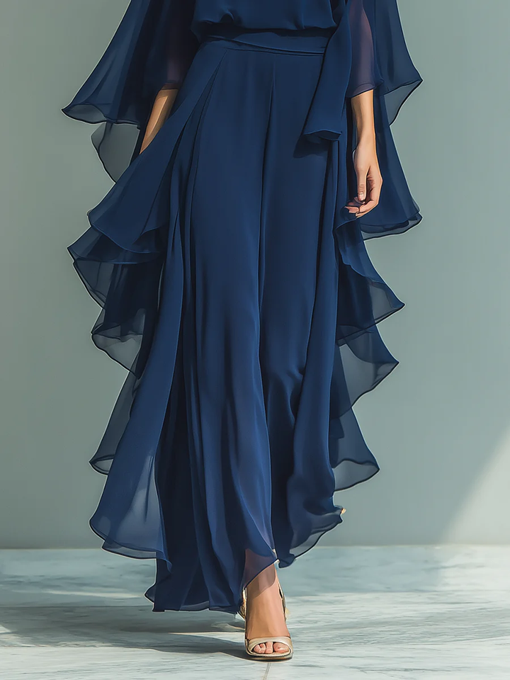 Elyssa - Elegant Chiffon Ruffle Set
