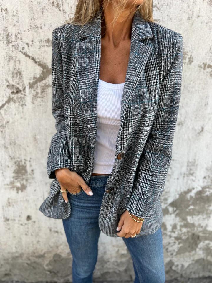 Eshania - Elegant Checked Jacket