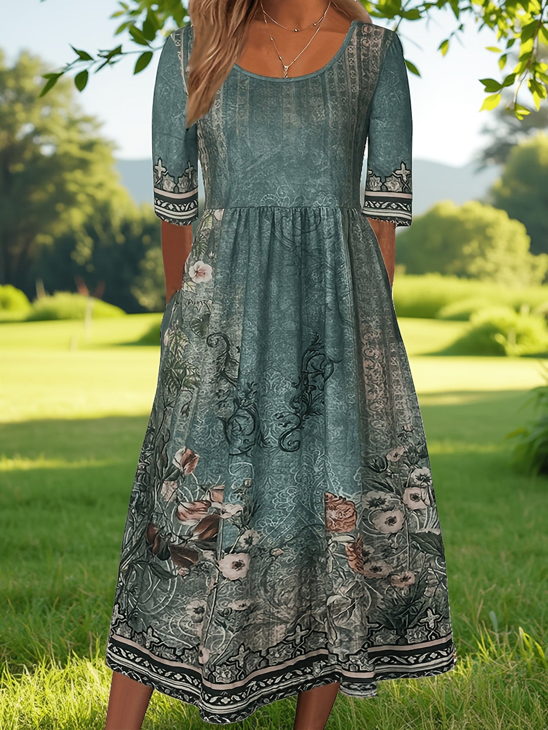 Jeeni - Short Sleeve Floral Printted Dress