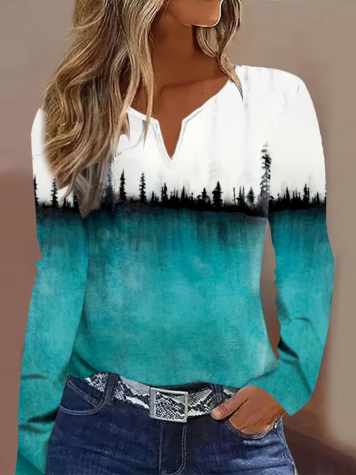 Vega - Forest Print Long Sleeve Top