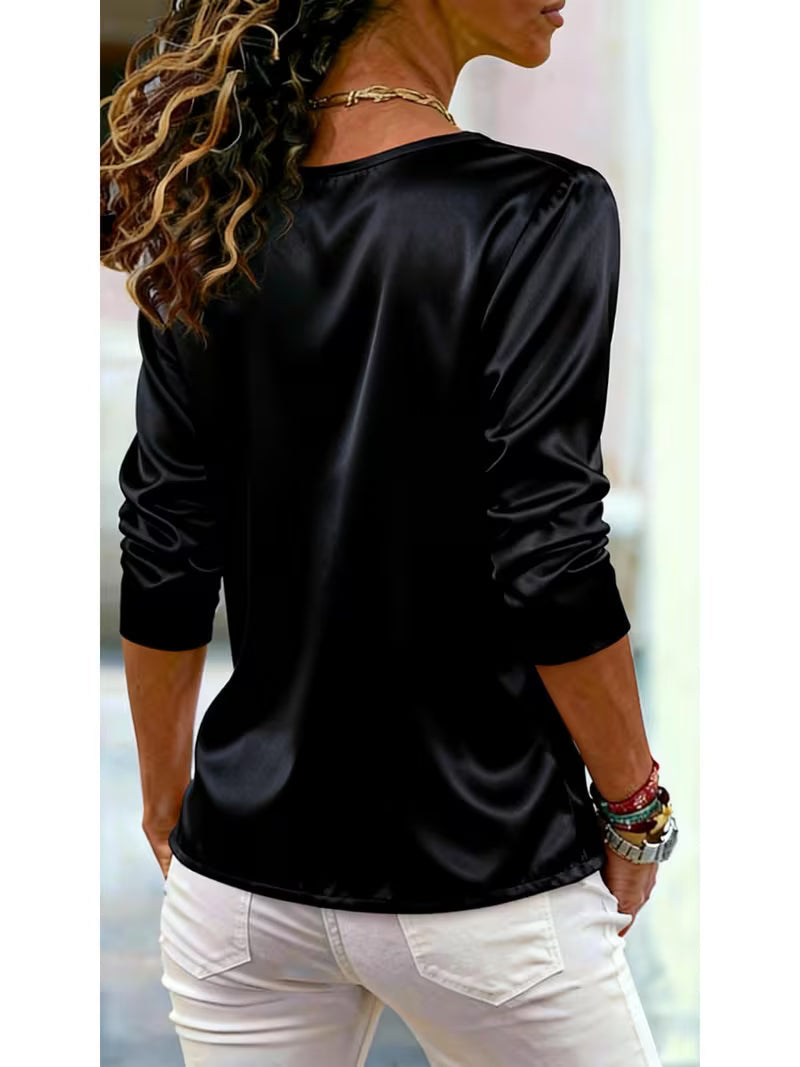 Avelea - Satin Square Neck Button Top