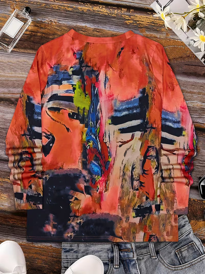 Marisita - Abstract Print Long Sleeve Top