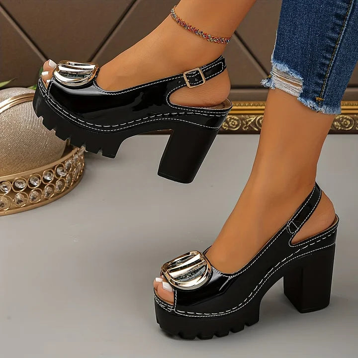 Megyn - Vintage Metal Buckle Pumps