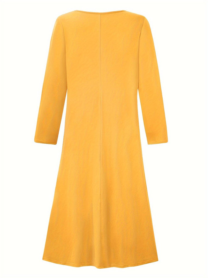Imethma - Long Sleeve Dress With Button