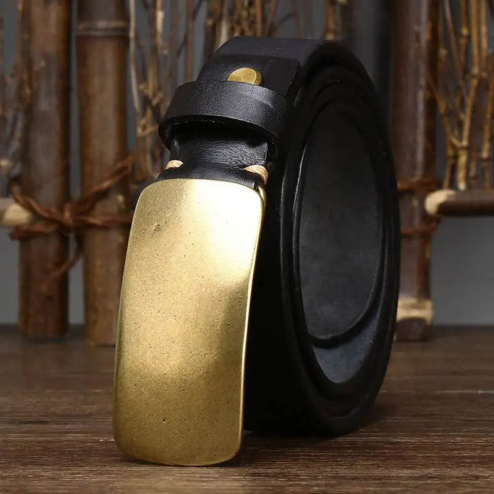 Cristobal - Forged Brass Buckle Leather Belt