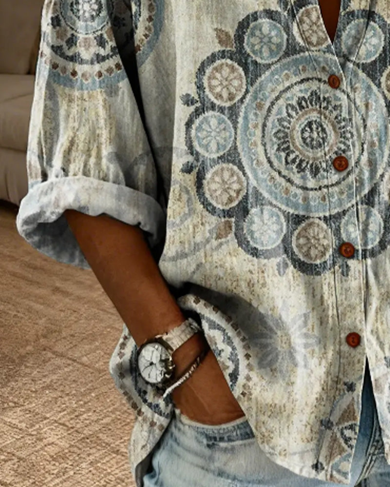 Nirita - Mandala Print Long Sleeve Shirt