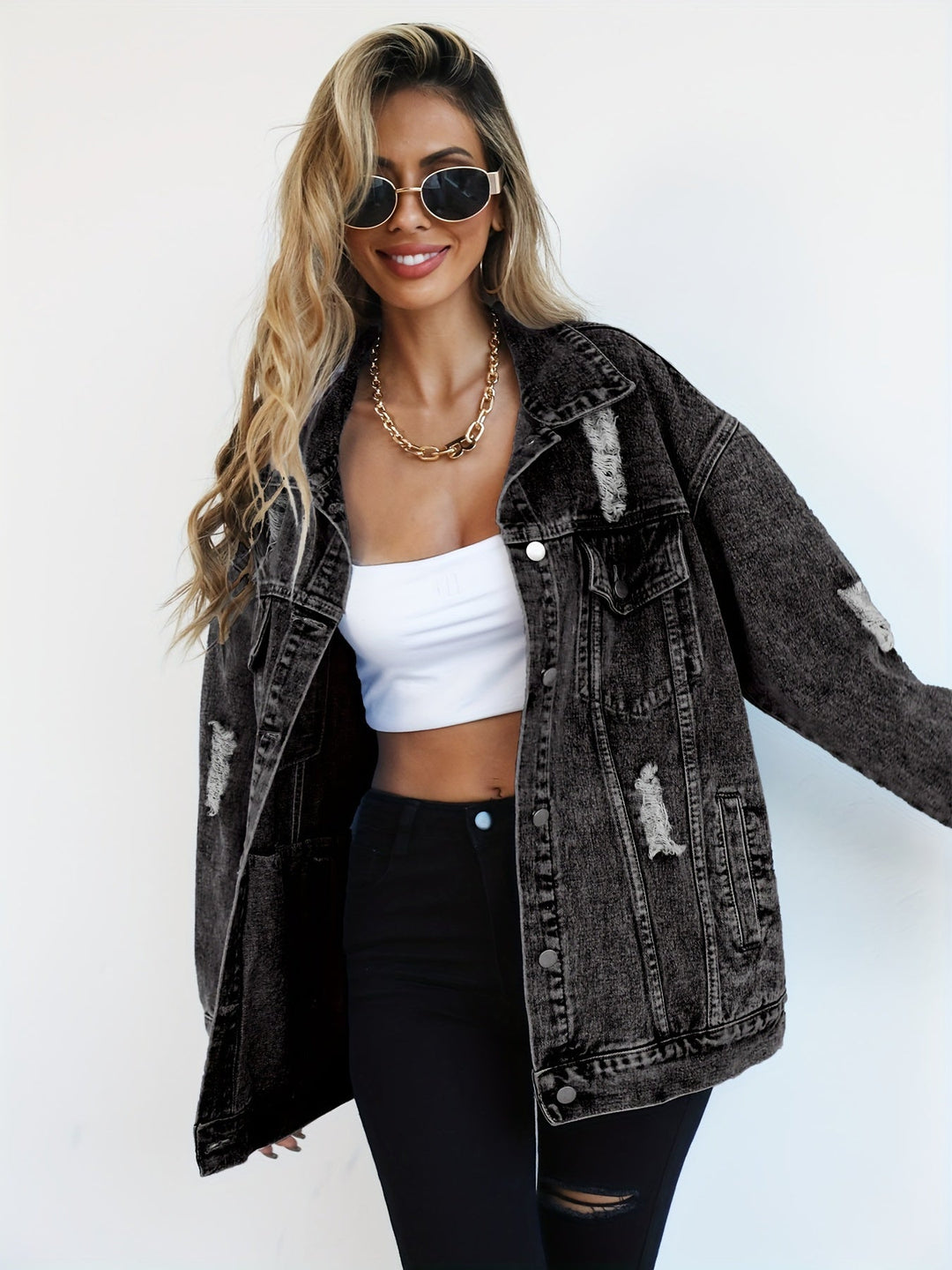 Caeloretta - Wide Leg Denim Jacket