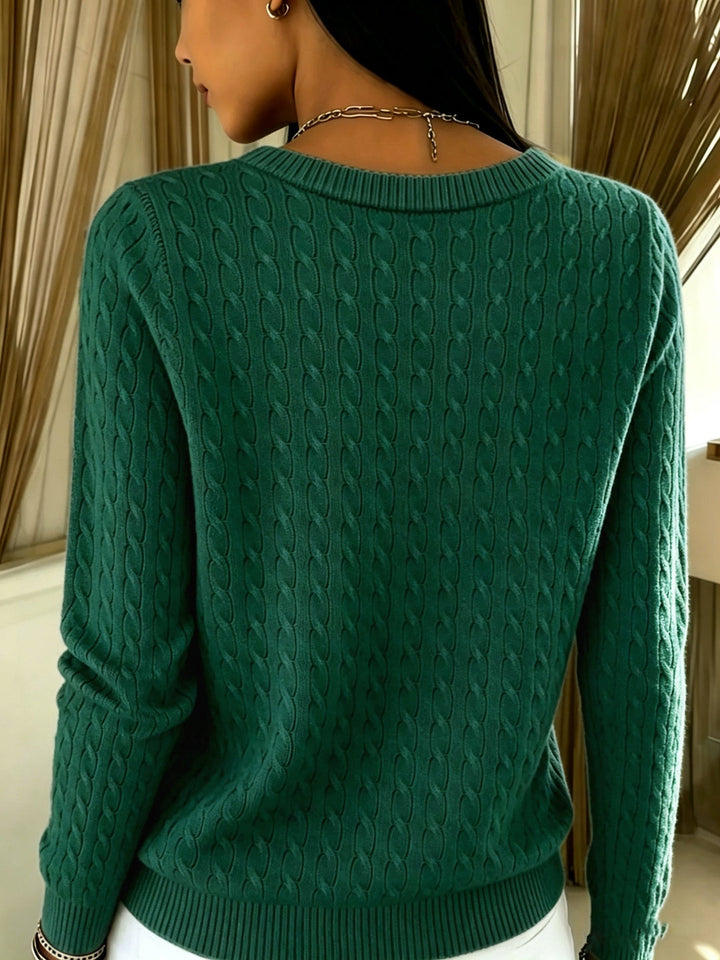 Lauroiana - Cable Knit Cardigan With Buttons