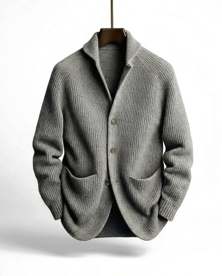 Viktitha - Shawl Collar Button-Up Knit Cardigan