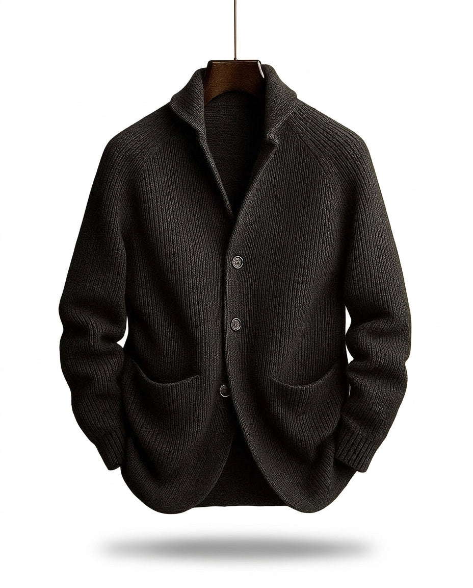 Viktitha - Shawl Collar Button-Up Knit Cardigan