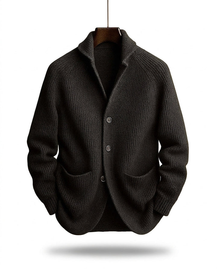 Viktitha - Shawl Collar Button-Up Knit Cardigan