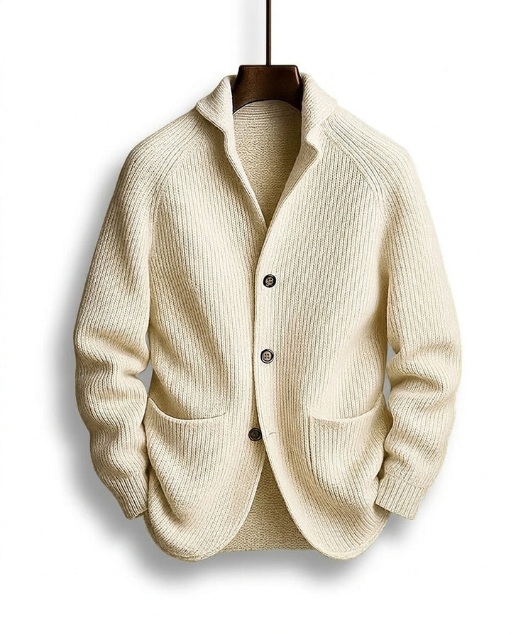 Viktitha - Shawl Collar Button-Up Knit Cardigan